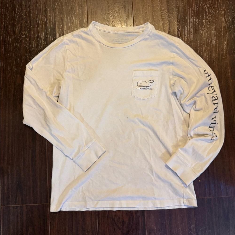 Vineyard Vines Cream Pocket Tee